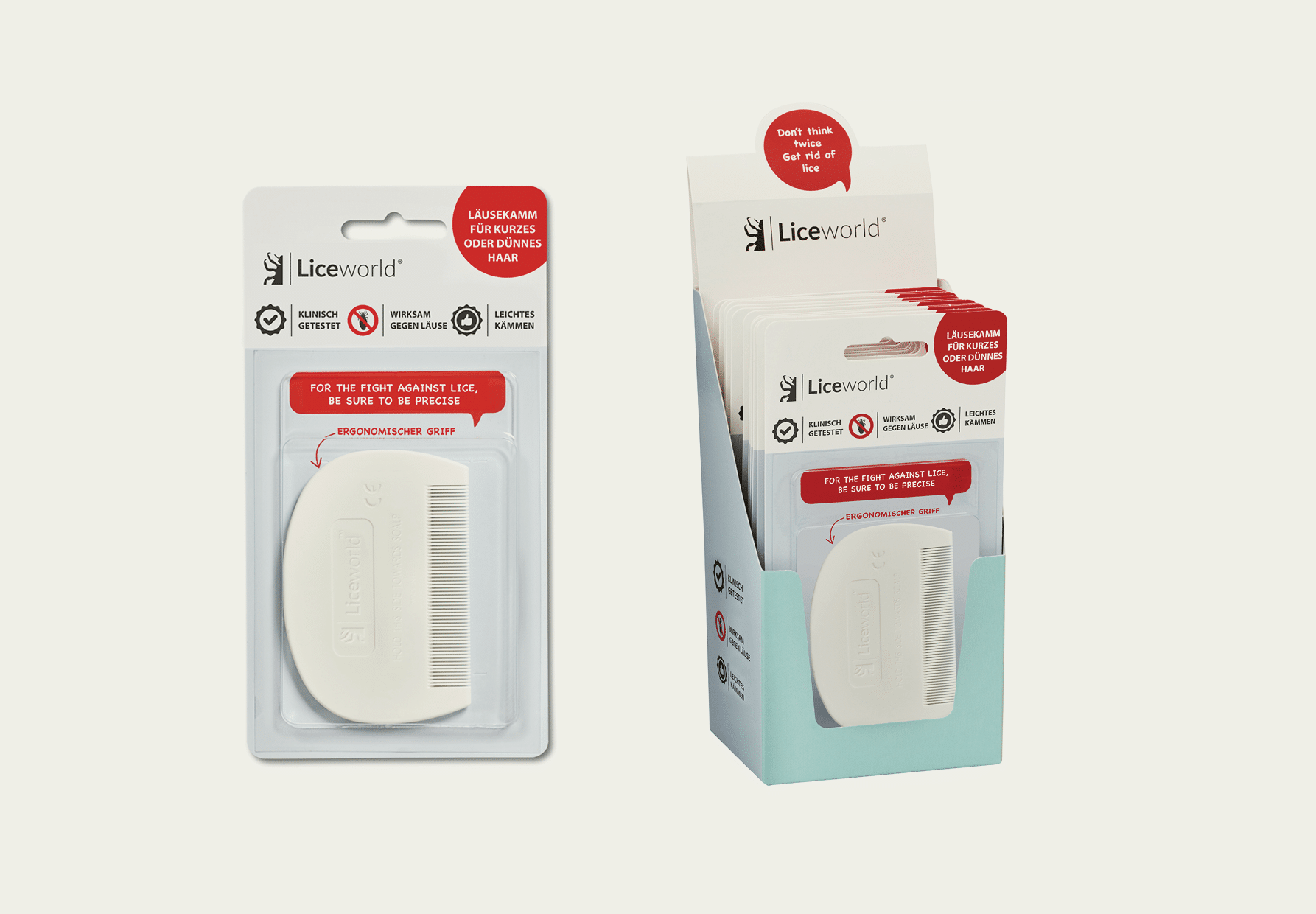 Liceworld Lausekamm fur dunnes oder kurzes Haar Packshot display